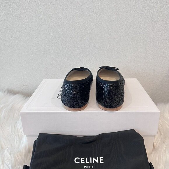 CELINE Triomphe Logo Les Ballerines Ballerina Laces Babies Alma Flats 38.5/ 39.5 - Picture 5 of 9